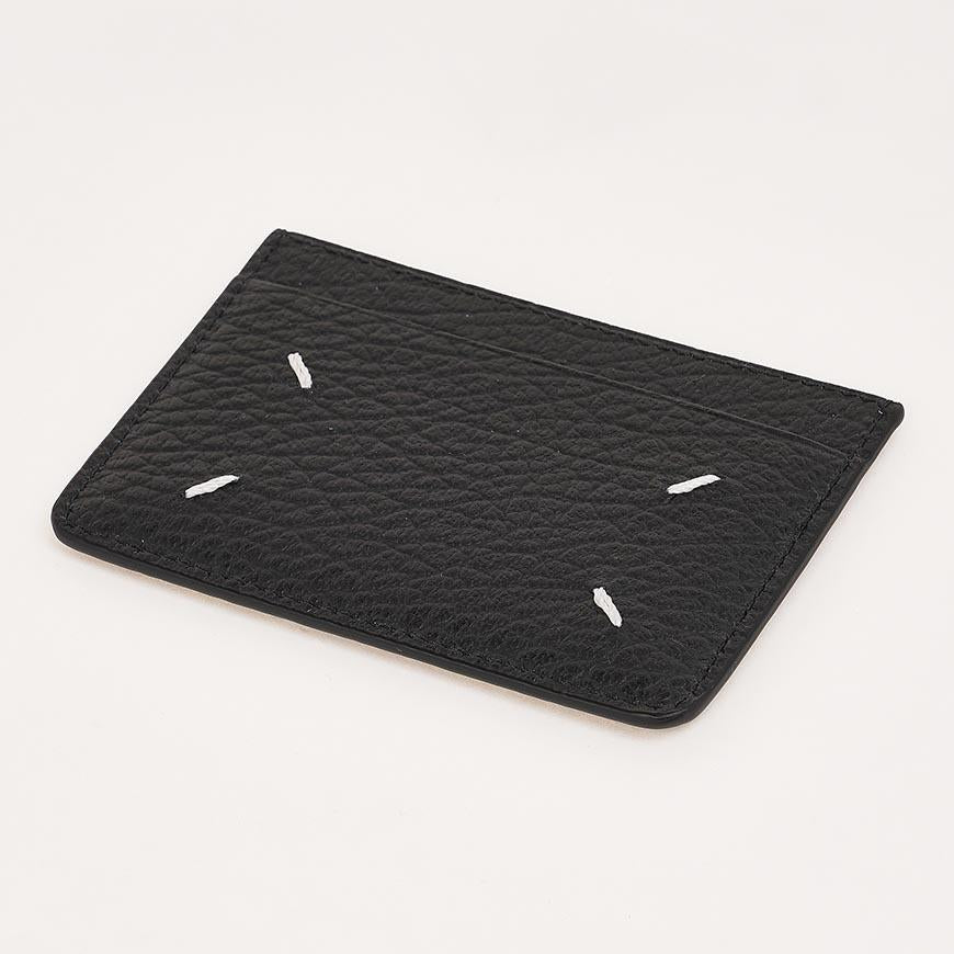 Maison Margiela Unisex Four-Stitch Leather Card Holder Black