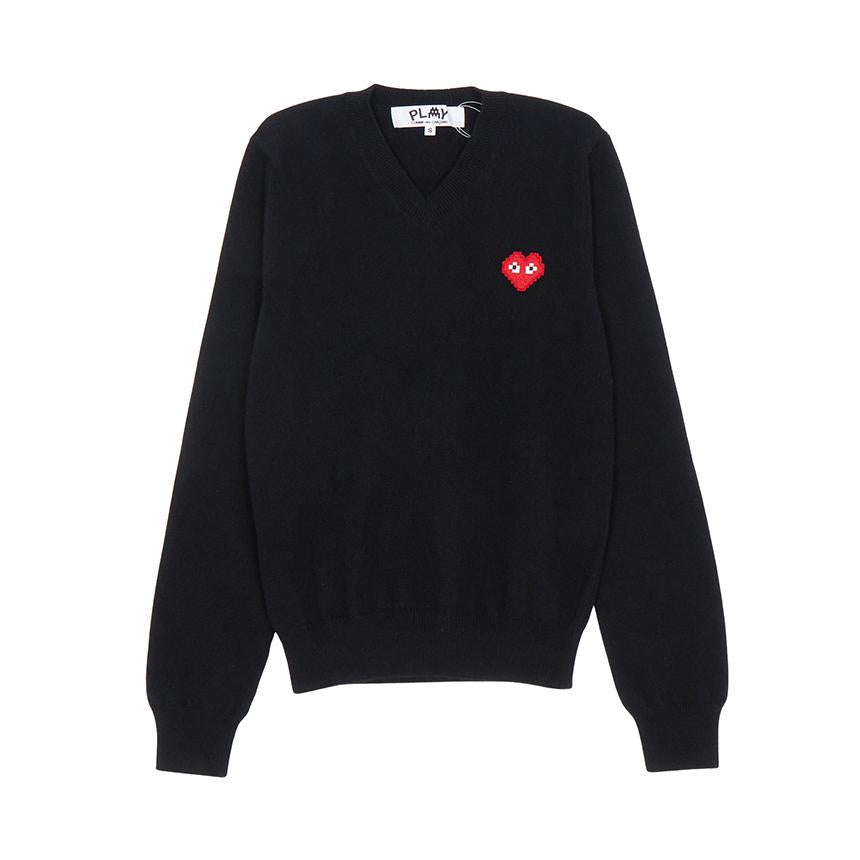 Comme des Garcons Invader Pixel Patch V-Neck Knit Sweater for Wome AZ N081 051 1
