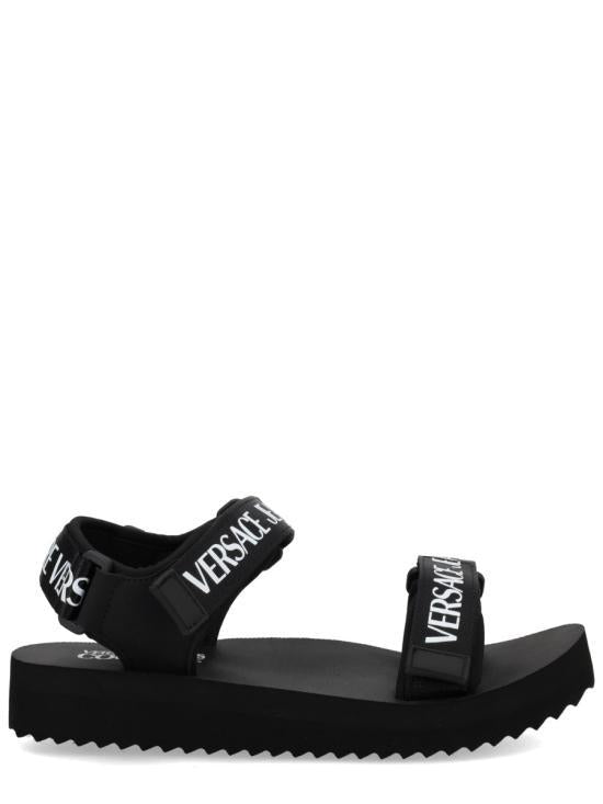 Versace Black Leather Slide Sandals 80VA3SX4 ZS630 899 BLACK DOM