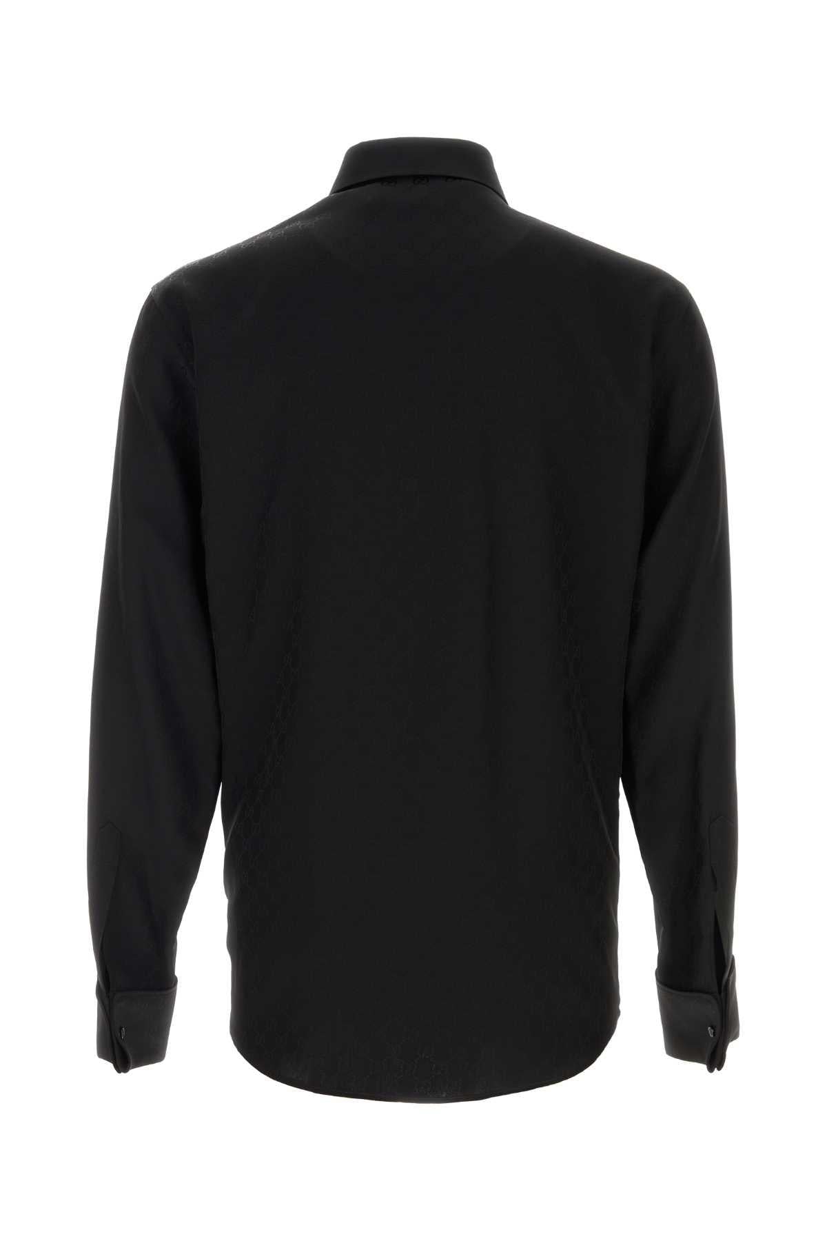 GUCCI Black Long Sleeve Dress Shirt Men Cotton