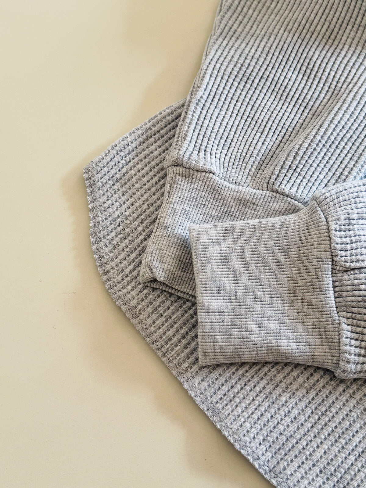 emis Light Gray Waffle Long Sleeve T-Shirt