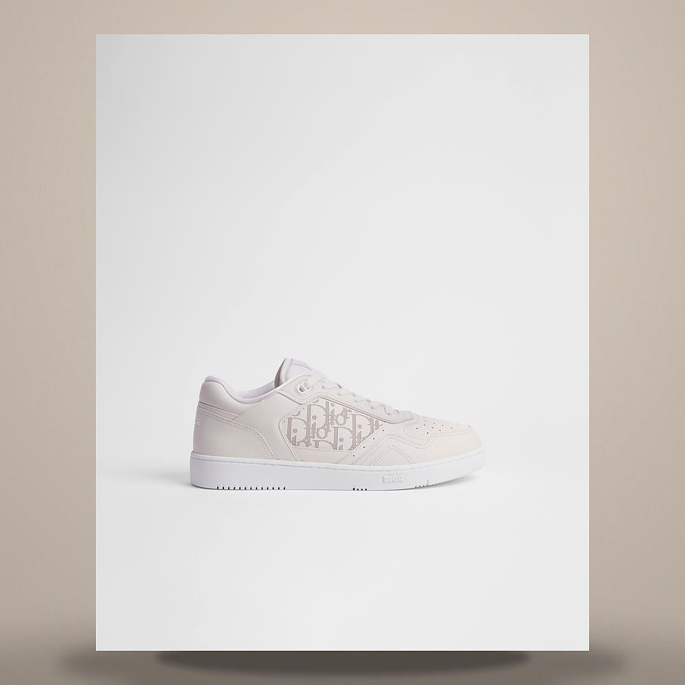 DIOR White Calfskin Oblique Galaxy Leather B27 Uptown Low-Top Sneakers