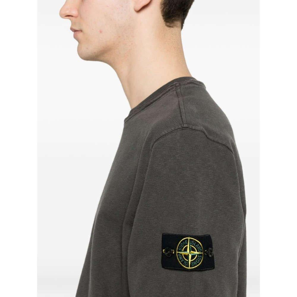 STONE ISLAND Dark Gray Woven Patch Sweatshirt Unisex