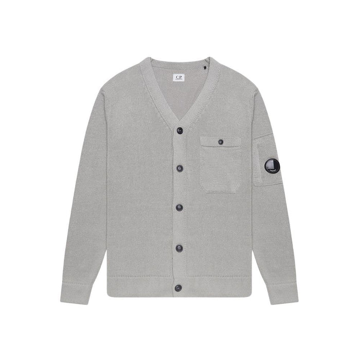 CP Company V-Neck Lens Patch Cardigan Men’s Knit Gray