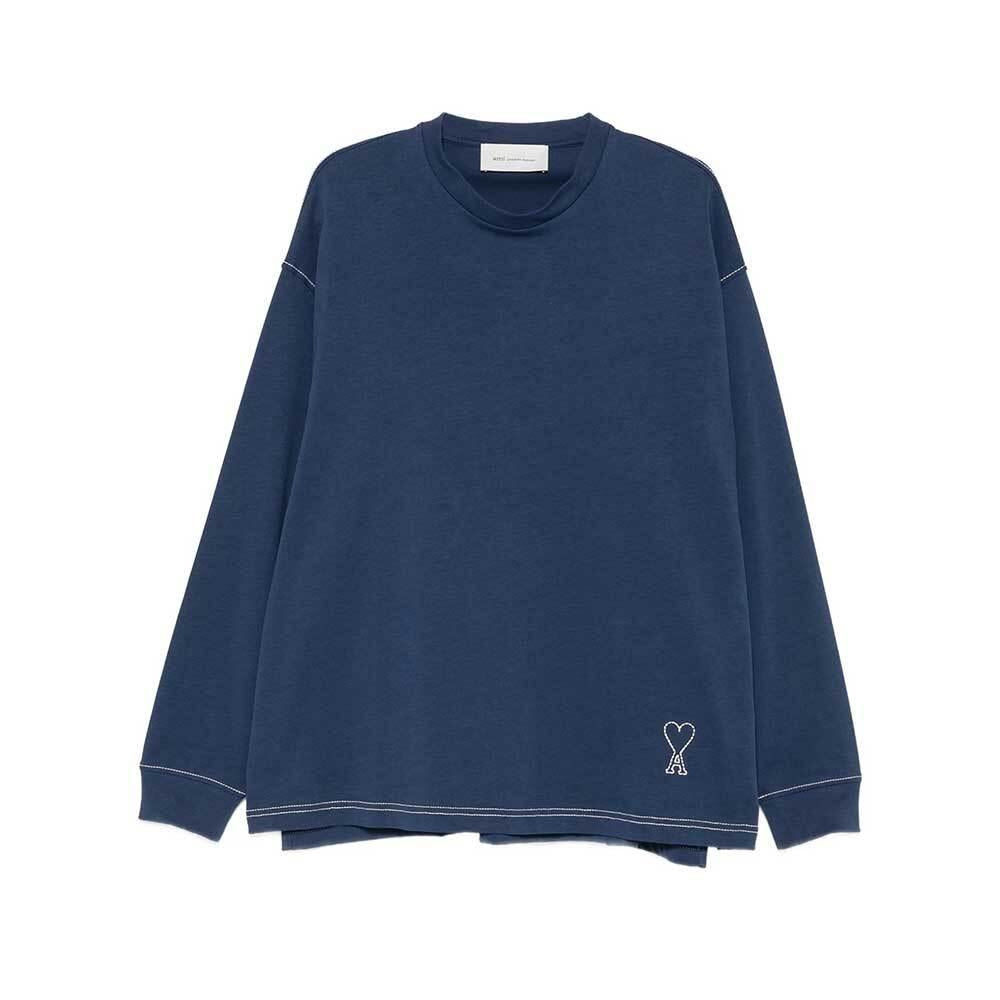 AMI Topstitch Ami de Coeur Long Sleeve T-Shirt