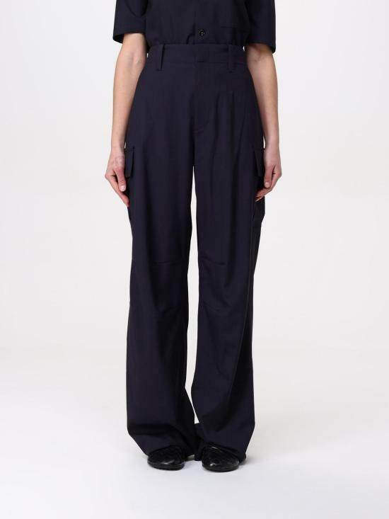 Bottega Veneta Fine Wool Cargo Trousers Navy Women’s Classic Pants
