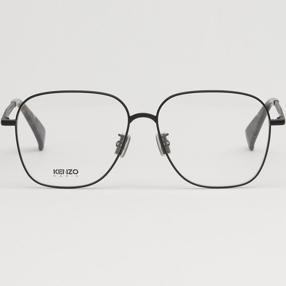 KENZO Matte Black Square Metal Frame Eyeglasses KZ50182U 002