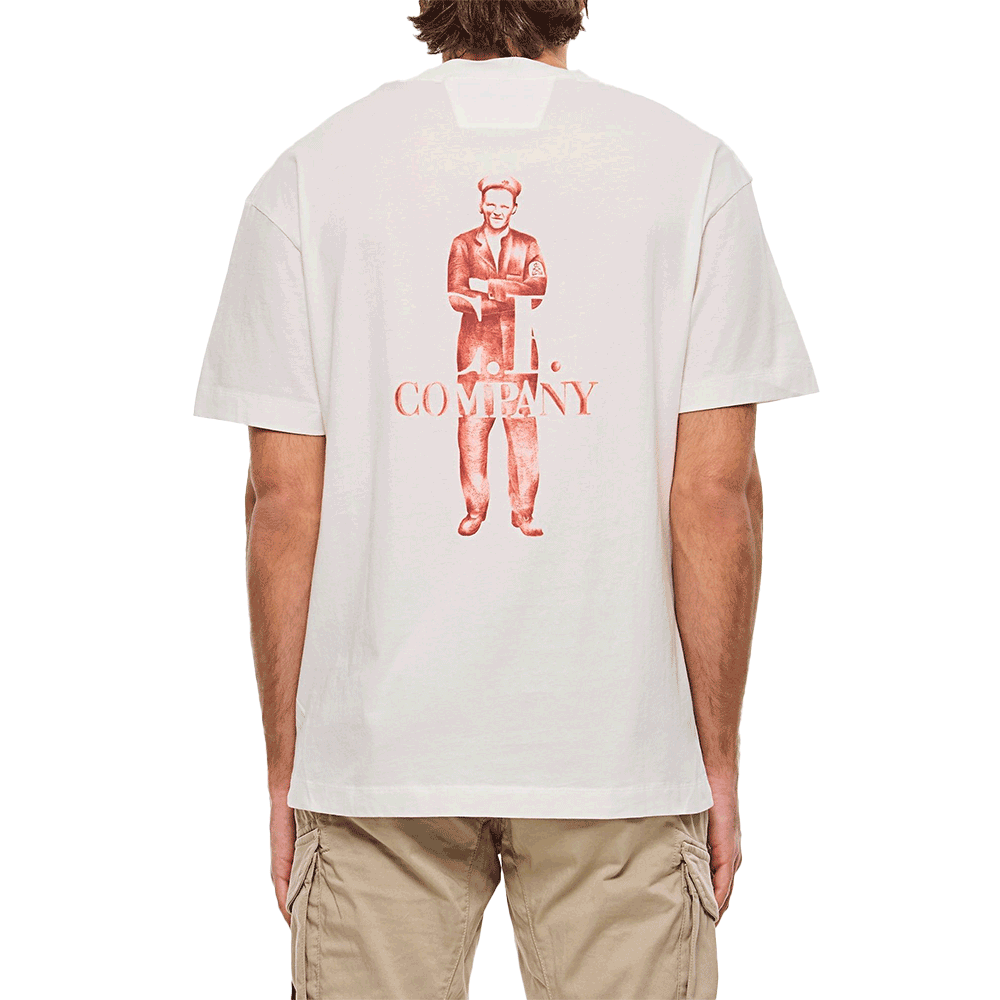 CP Company Logo Short Sleeve T-Shirt White 18CMTS141A