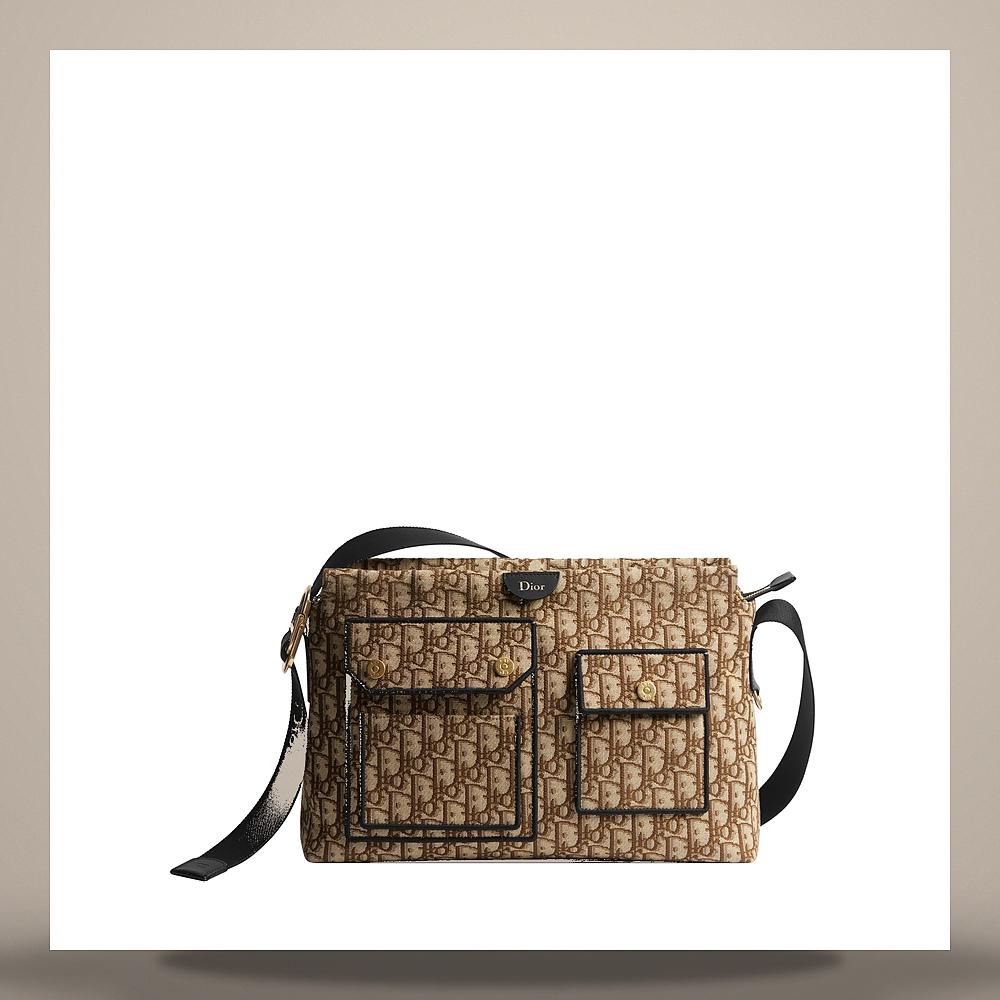 DIOR Brown Dior Oblique Jacquard Medium Zip Strap Crossbody Bag 1DBPO468YUBH24E