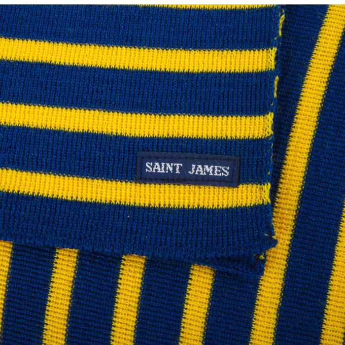 Saint James Men's Yellow/Navy Striped Scarf 7701 S5