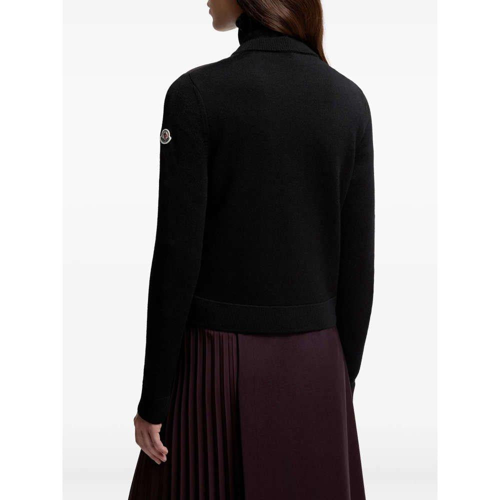 Moncler Black Logo Patch Women’s Down Padded Cardigan Jacket