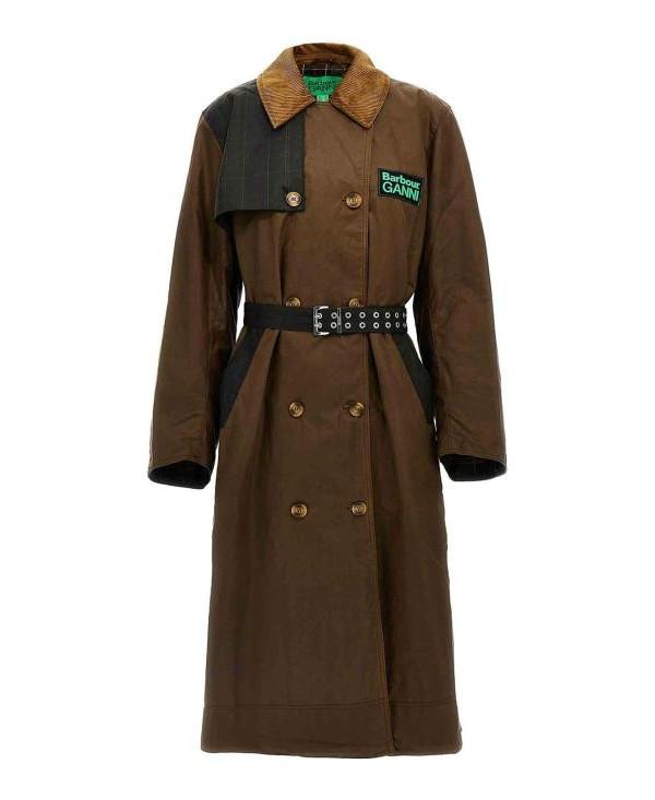 Barbour x GANNI Waxed Trench Coat LWX1450 BR51