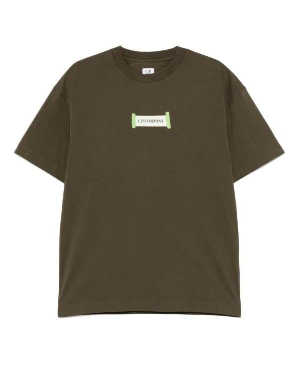 CP Company Jersey Print Logo T-Shirt Green Men’s