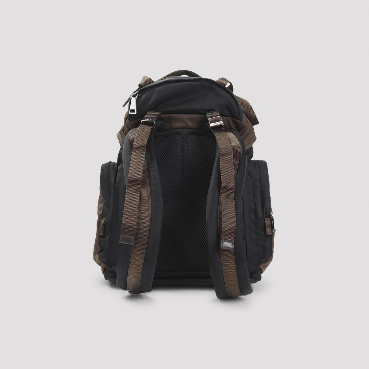 PRADA Black Nylon Leather Backpack