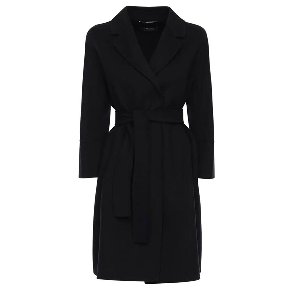 Max Mara ARONA Belted Wool Coat Black 2390160439 013