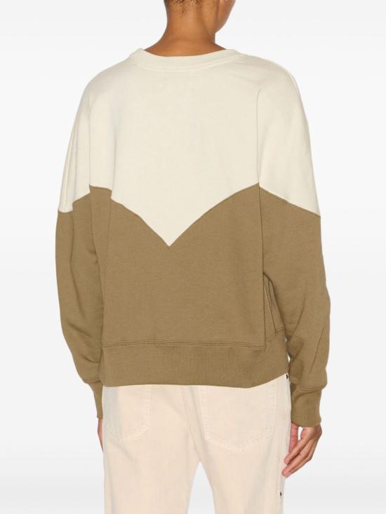 Isabel Marant Long Sleeve Sweatshirt Ecru Cotton Crewneck