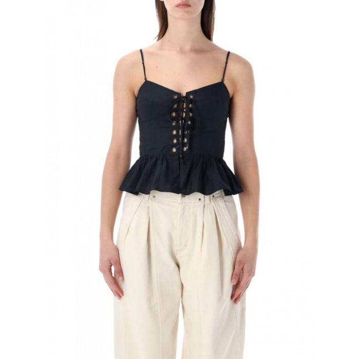 Isabel Marant Black DOLMA Cotton Top T-Shirt