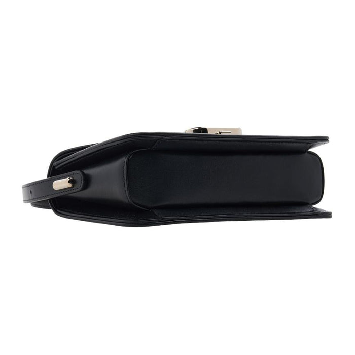VALENTINO V-Logo Leather Shoulder Bag Black Women’s
