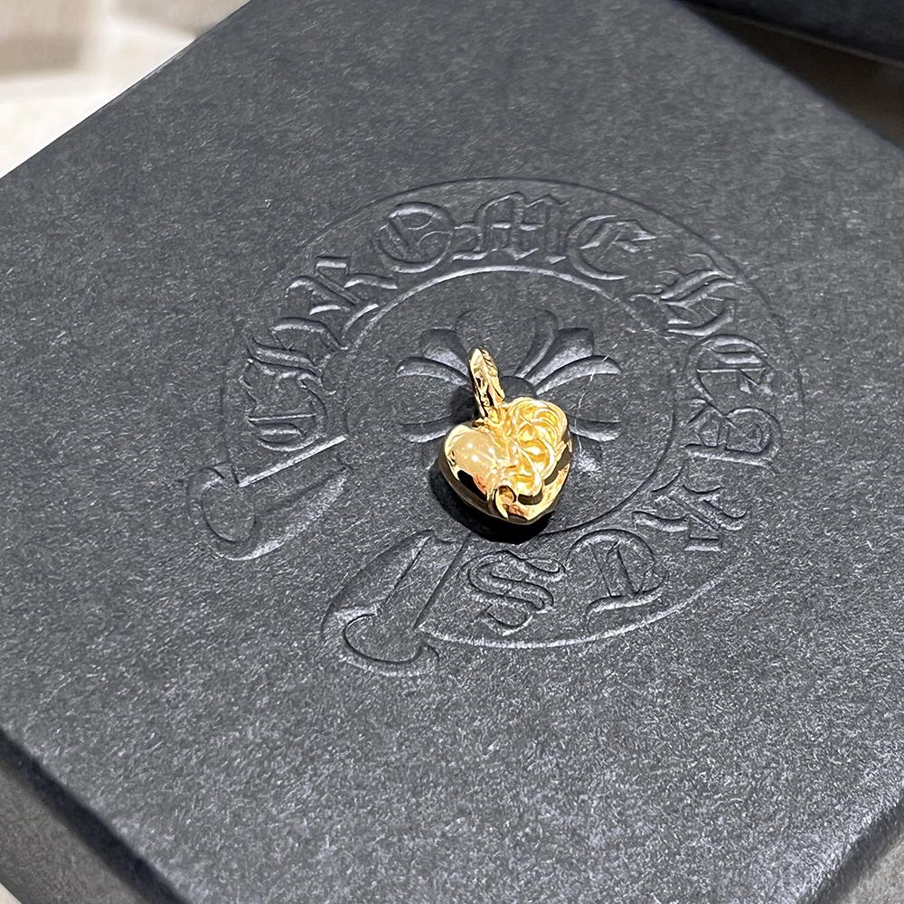 Chrome Hearts CH Heart Mini Charm 22K Gold Necklace/Pendant