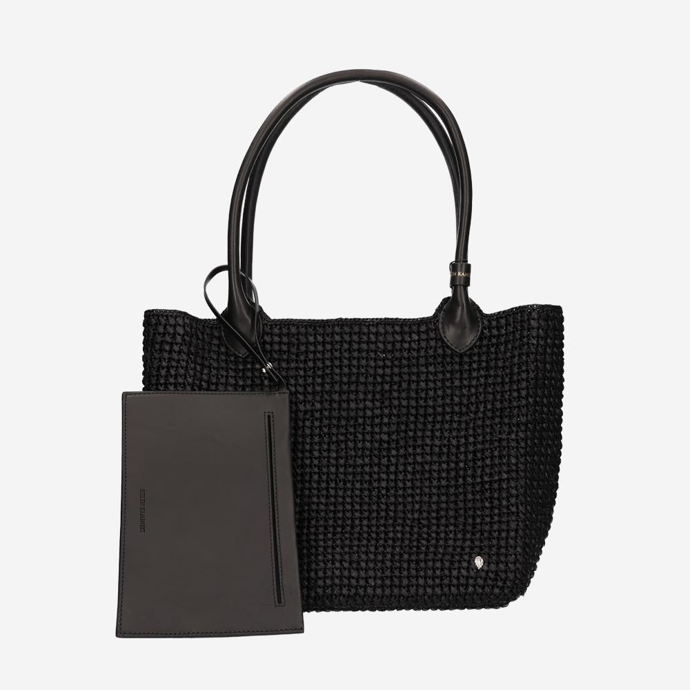 HELEN KAMINSKI AMPARA Leather Tote Bag for Women 51966 CHARCOAL BLACK