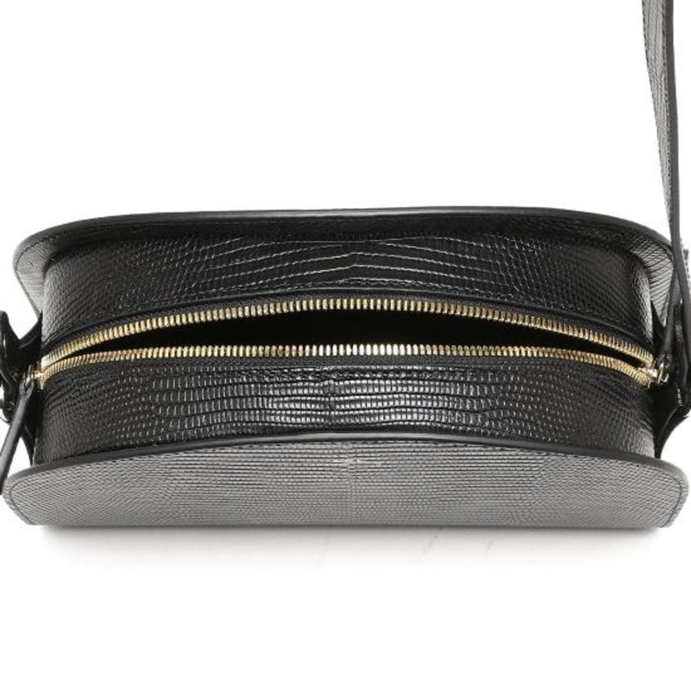 A.P.C. Demi-Lune Leather Crossbody Bag Black