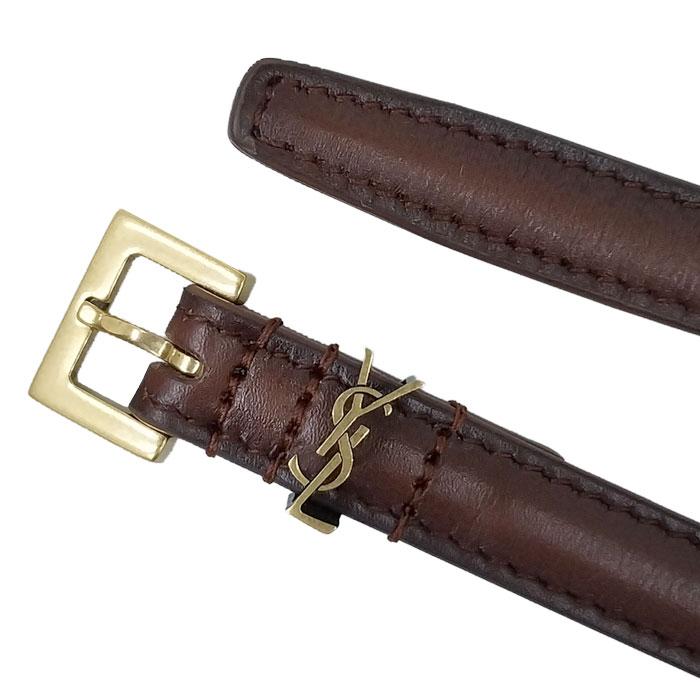 Saint Laurent Cassandra Extra Slim Smooth Leather Belt Women’s