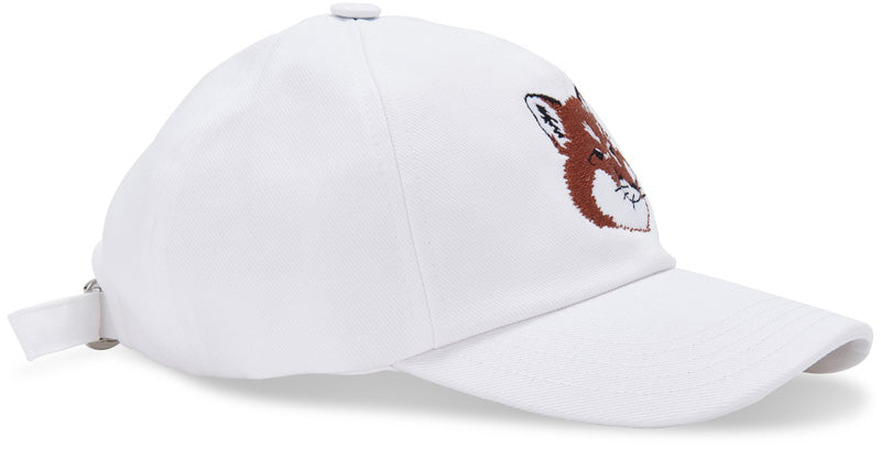 Maison Kitsune White Fox Head Logo Embroidered Unisex Baseball Cap HU06118WW0007