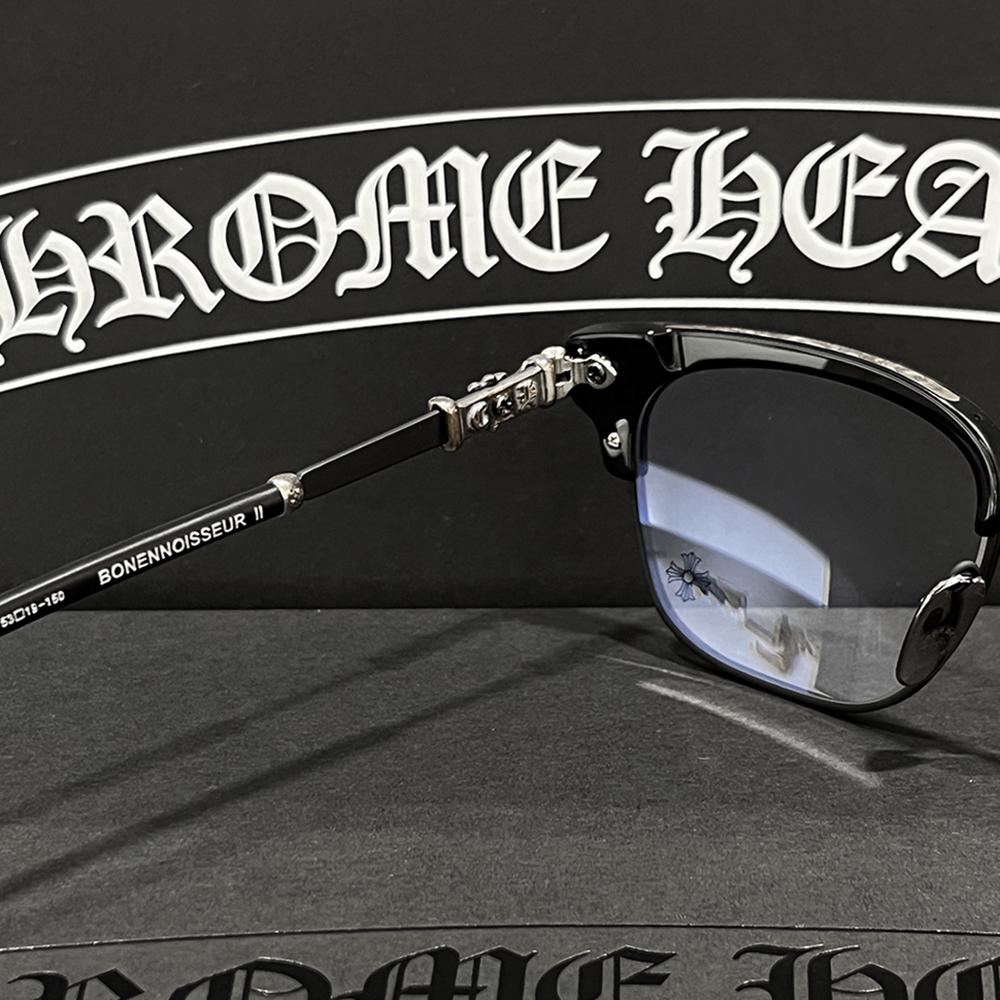 Chrome Hearts Matte Black Silver Accents Unisex Eyeglasses