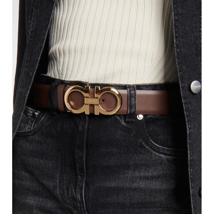 Ferragamo Gancini Reversible Leather Belt for Women