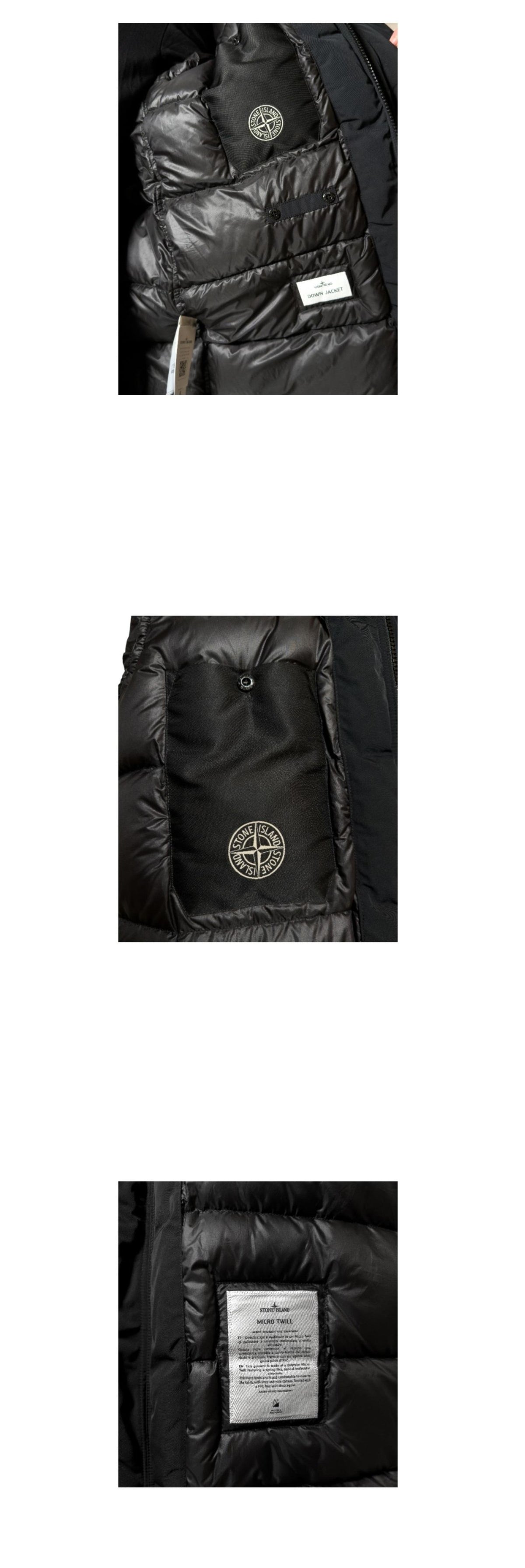 STONE ISLAND Micro Twill Down Puffer Jacket Black Men