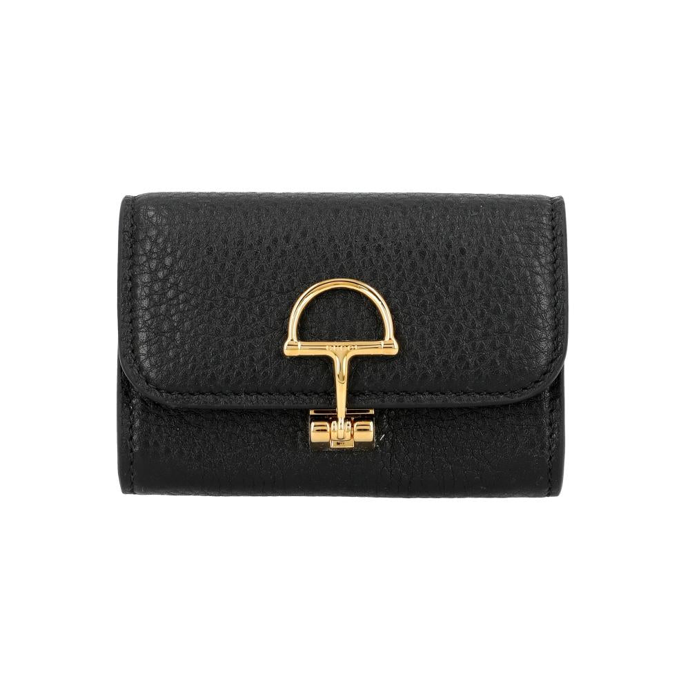 GUCCI Soft Bit Half Horsebit Leather Card Case Wallet for Women