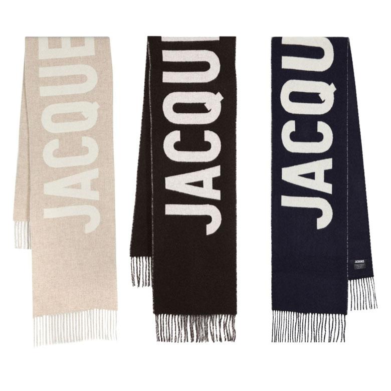 JACQUEMUS Le Chouchou Jacquard Logo Virgin Wool Scarf/Muffler