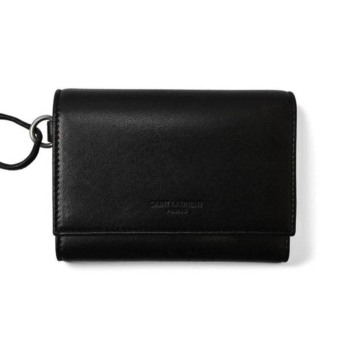Saint Laurent Leather Velcro Compact Wallet 820355 1EL0E 1000