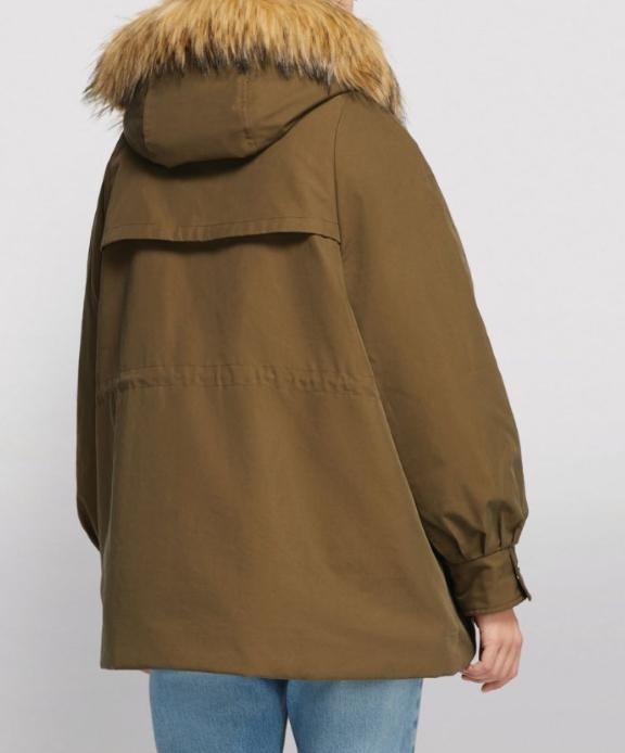 maje Women's Hooded Fur-Trim Parka Jacket MFPOU00713