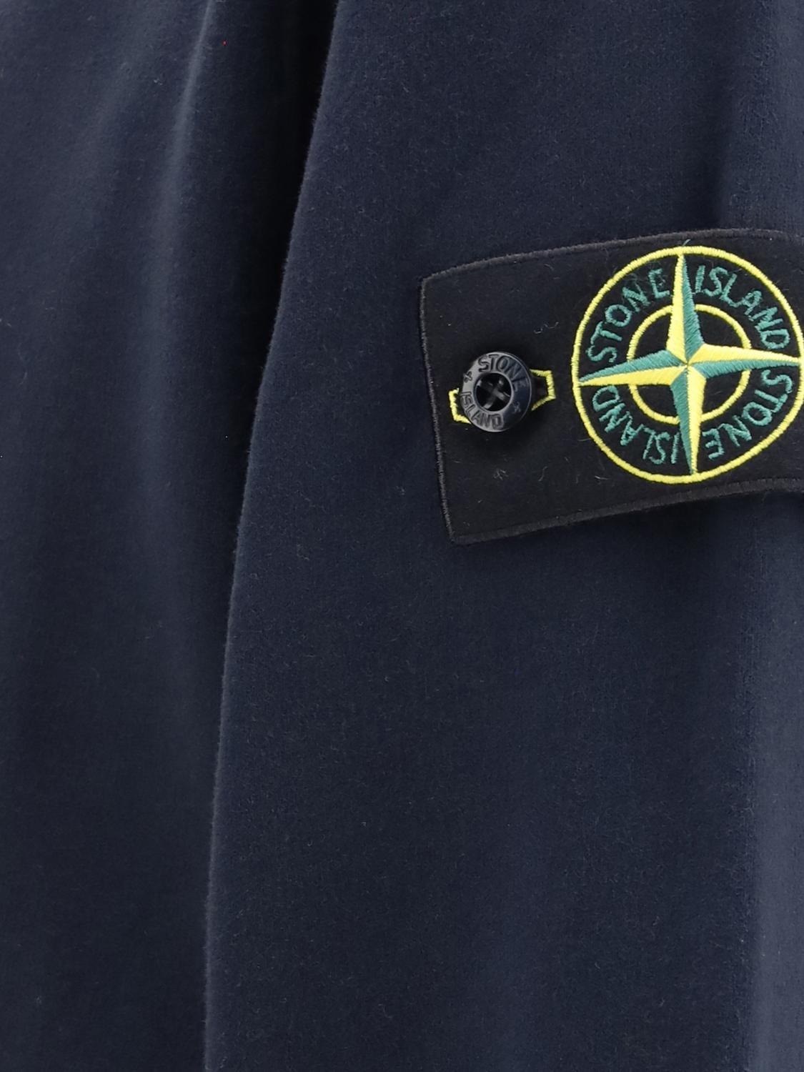 STONE ISLAND Black Cotton Pullover Hoodie