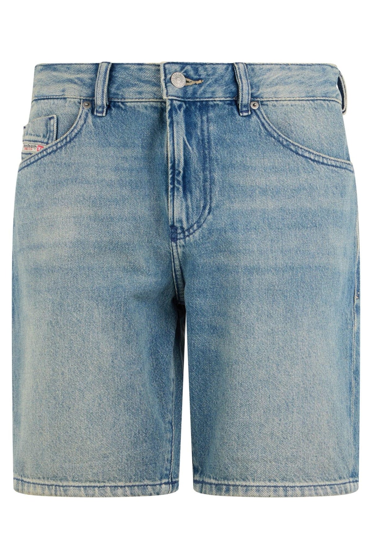 DIESEL Cotton Blend Black Denim Shorts for Men