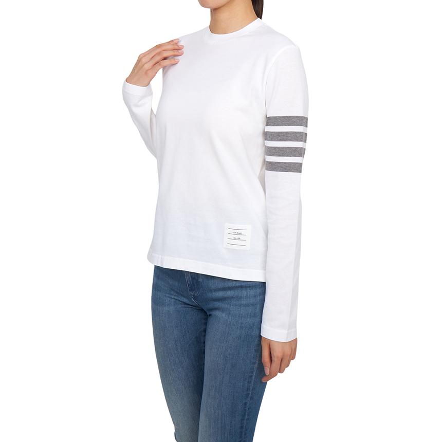 THOM BROWNE Women’s Long Sleeve T-Shirt White Cotton