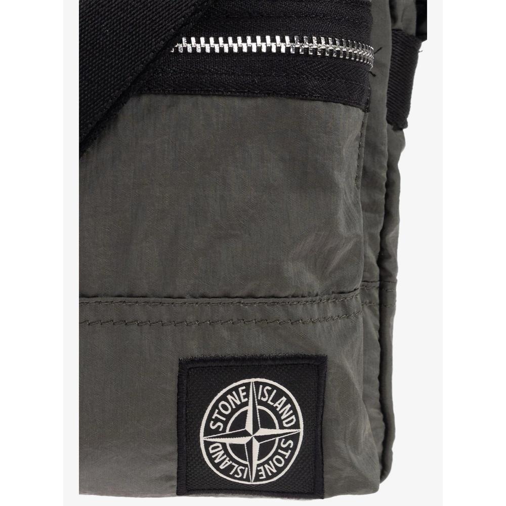 STONE ISLAND Coated Nylon Metal Crossbody Bag Black