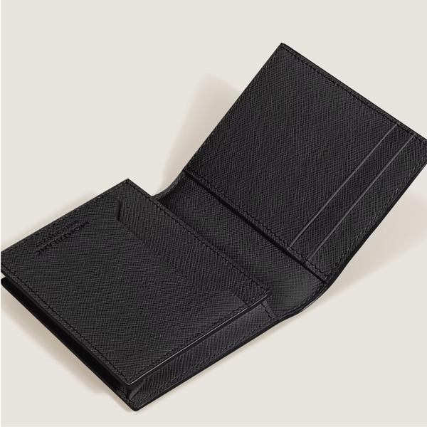 Montblanc Sartorial Business Card Holder Tweed Blue Leather Wallet