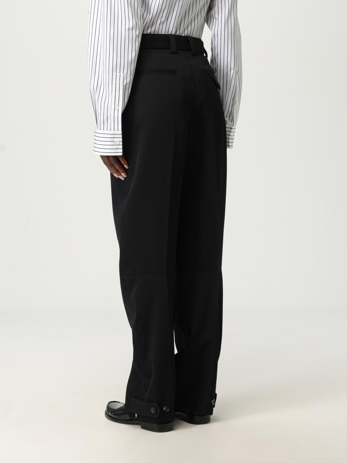 Bottega Veneta Black Wool Classic Trousers for Women