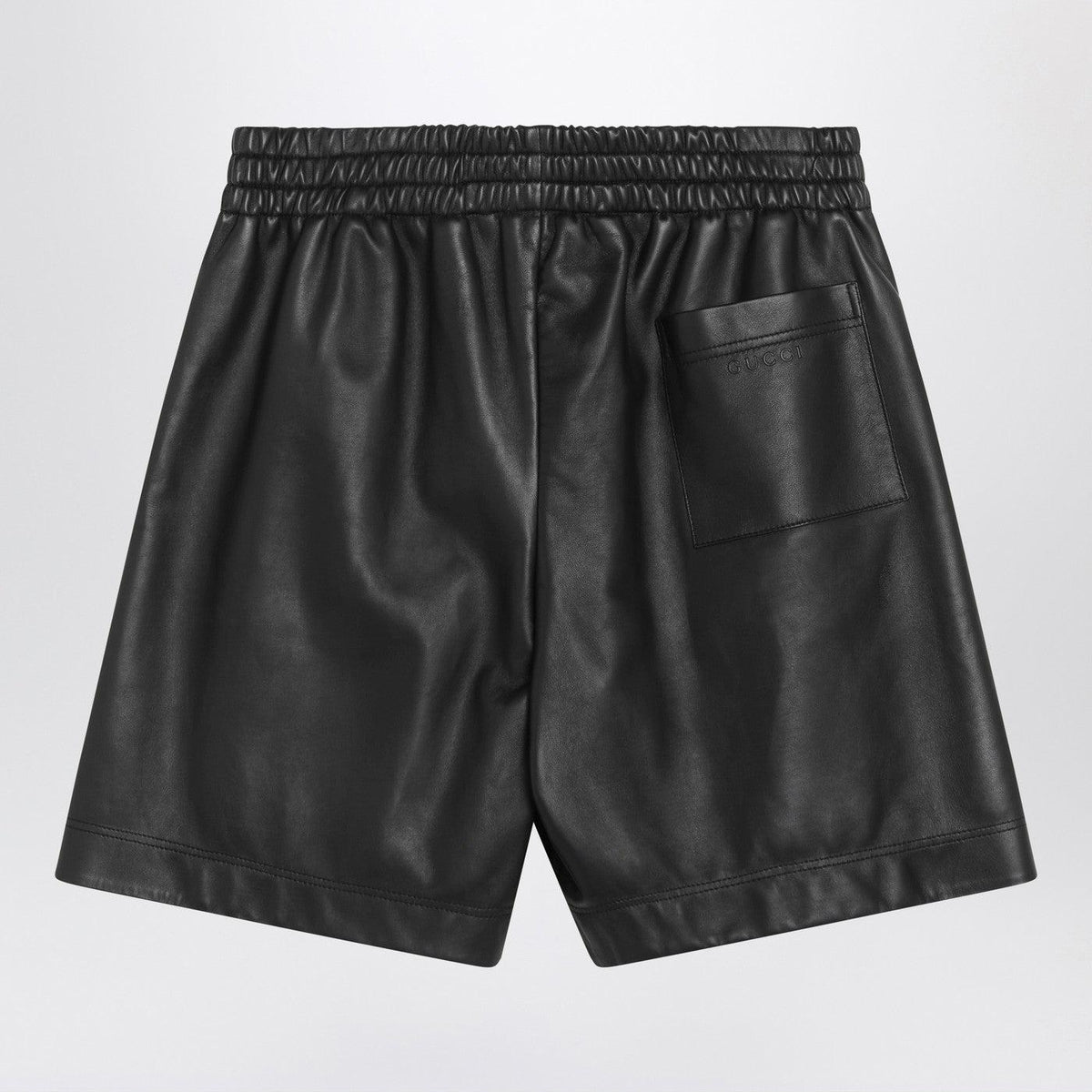 GUCCI Black Cotton Logo Drawstring Short Shorts