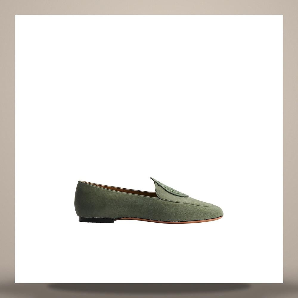 DIOR Khaki Suede Goatskin Medallion Loafers KDF216VVV S64H