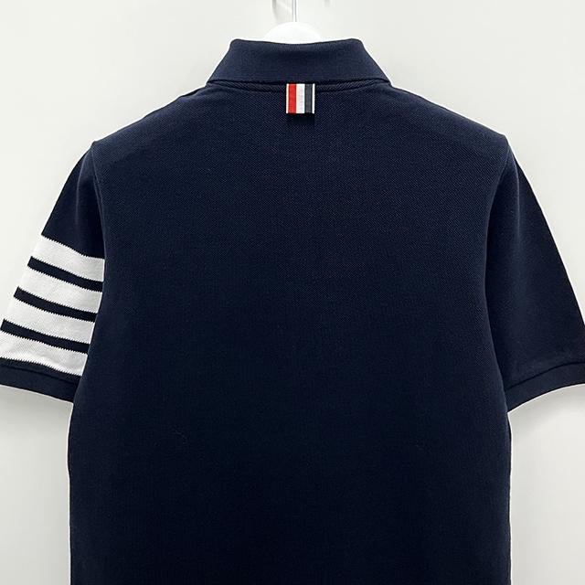 THOM BROWNE Classic 4-Bar Armband Piqué Polo T-Shirt Navy