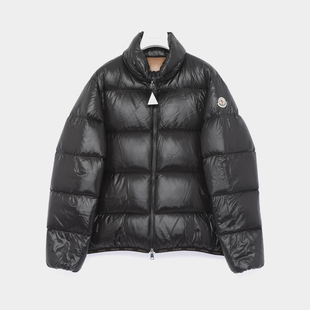 Moncler Abbadia Patch Logo High Neck Down Puffer Jacket Black Women