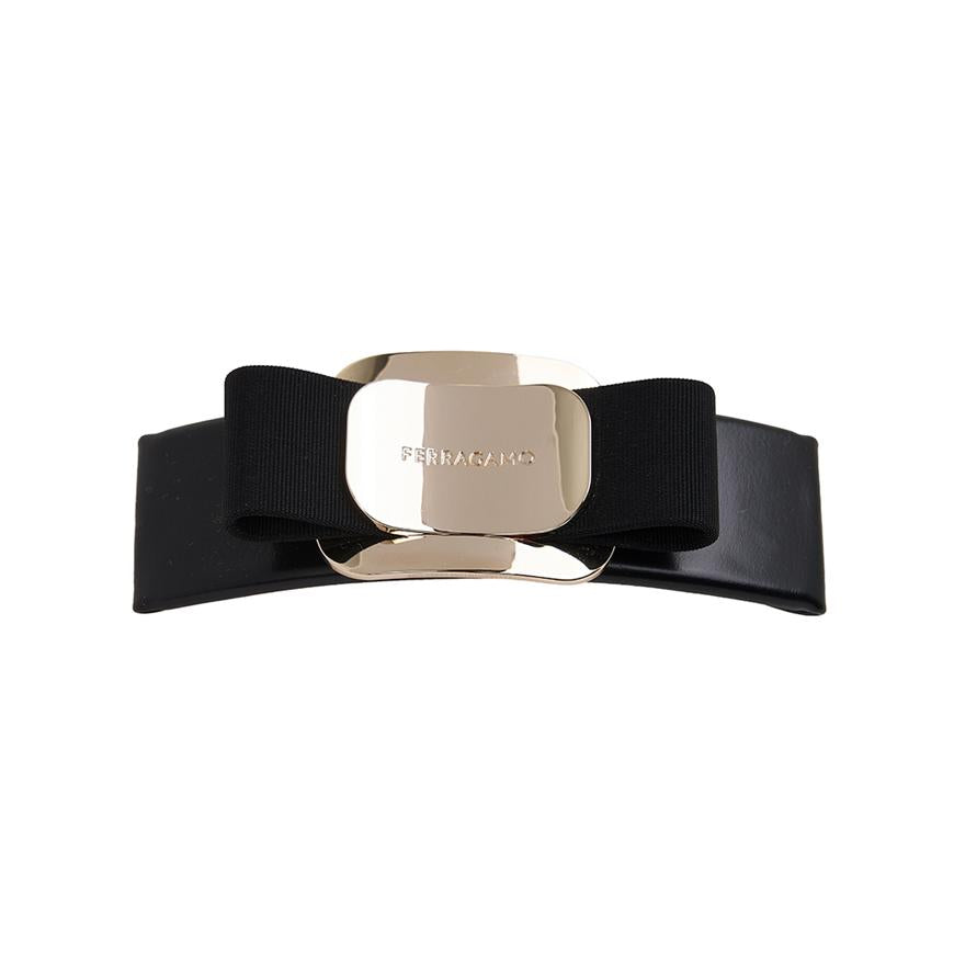 Ferragamo Vara Plate Hair Clip Black Women’s Accessory 0771551