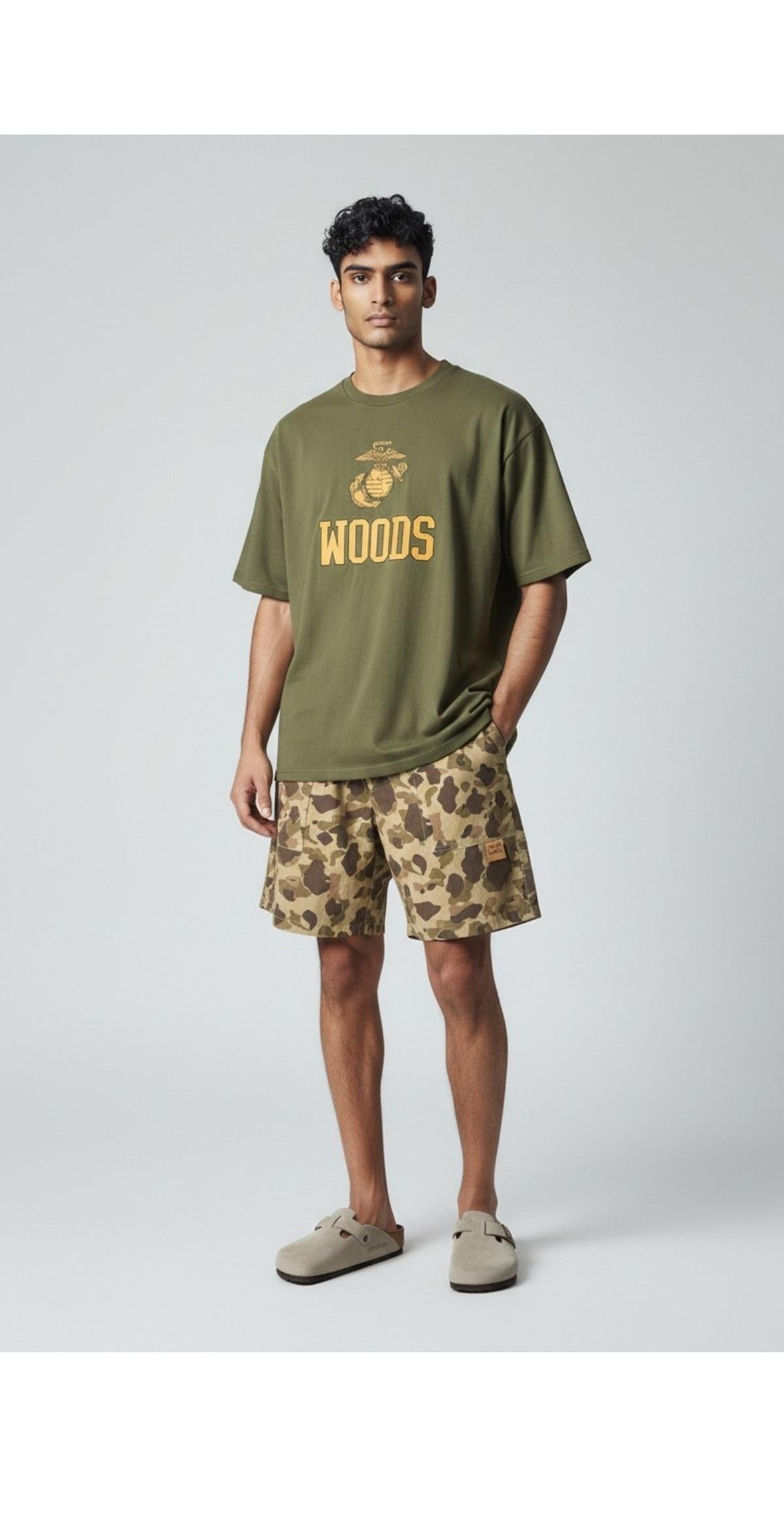 Wild Donkey US Marines Woods Graphic Short Sleeve T-Shirt Unisex