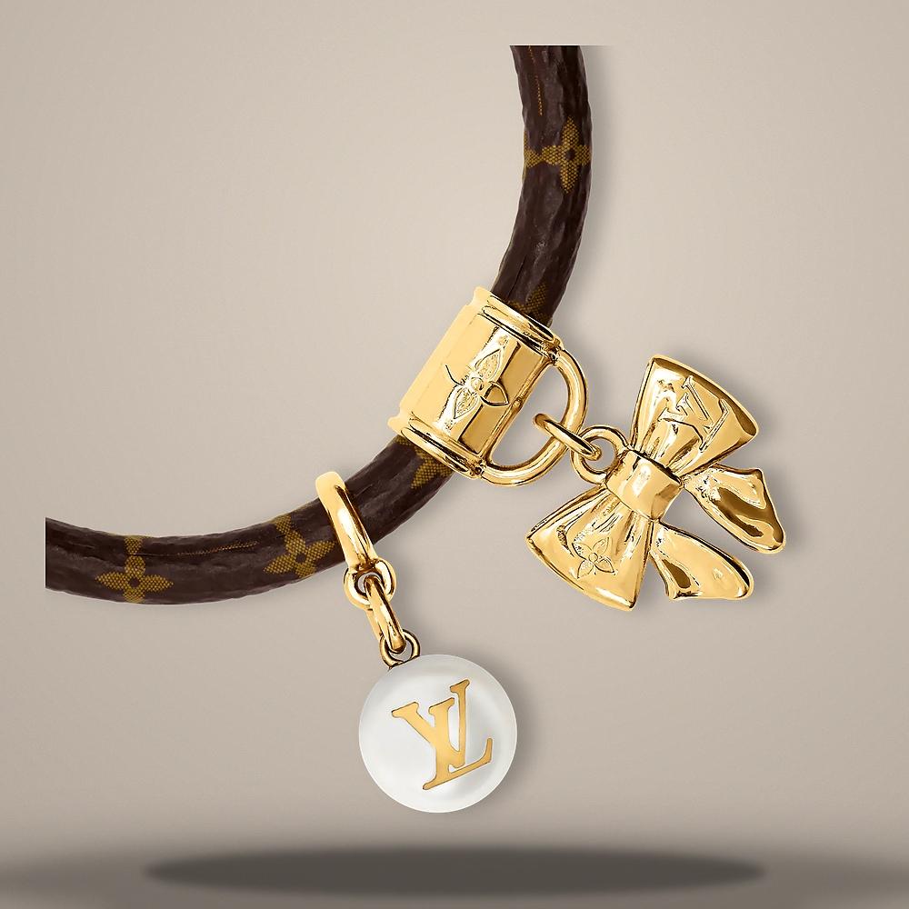 Louis Vuitton Monogram Coated Canvas Cord Charm Bracelet M4896Z