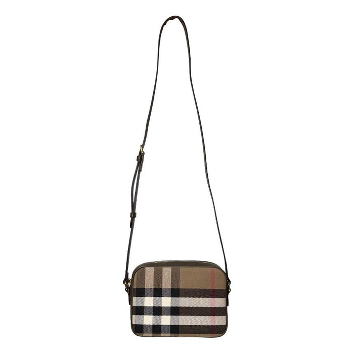 BURBERRY House Check Camera Crossbody Bag Ebony Brown Small 81140711