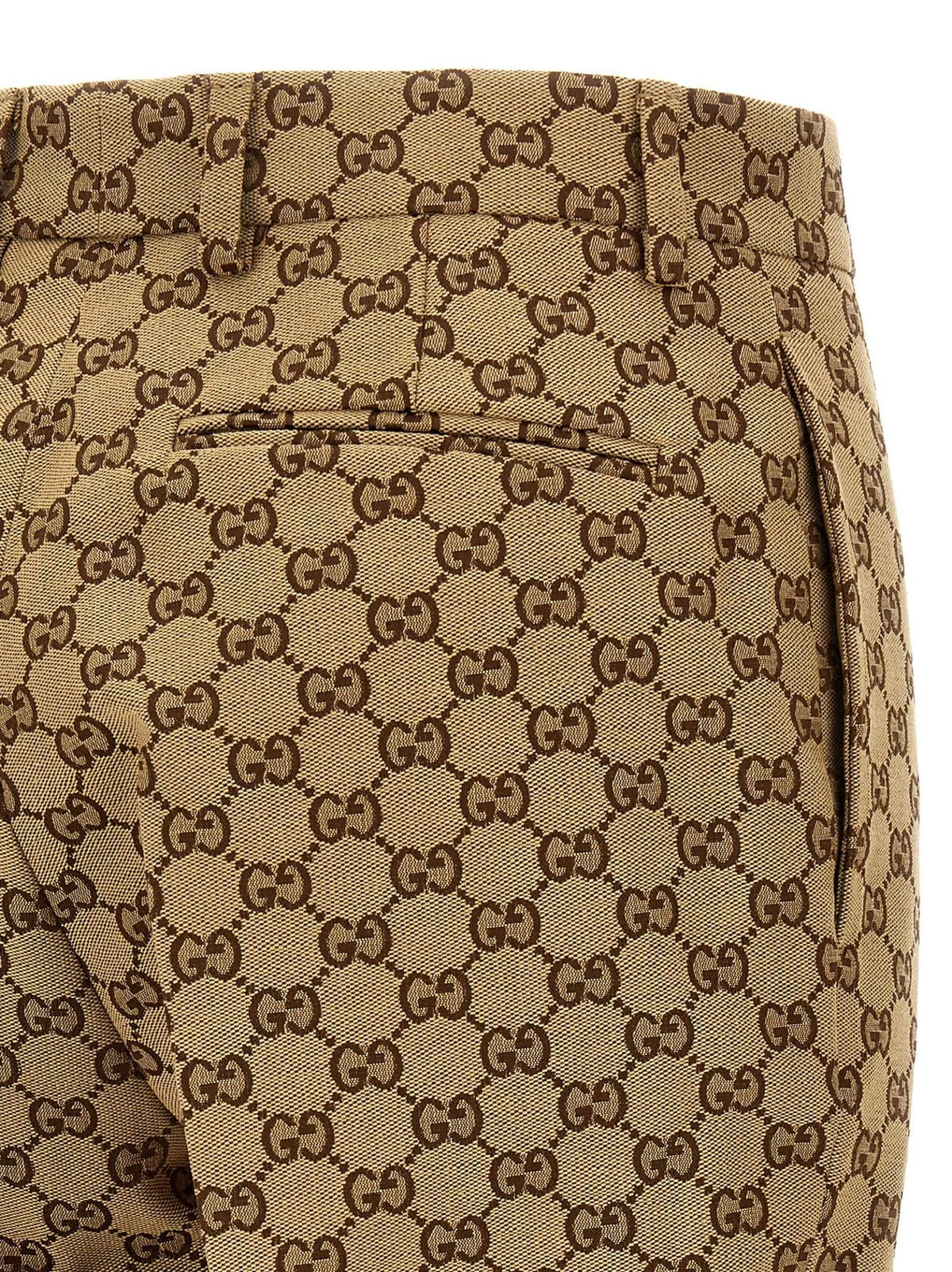 GUCCI Beige Wool Cropped Trousers