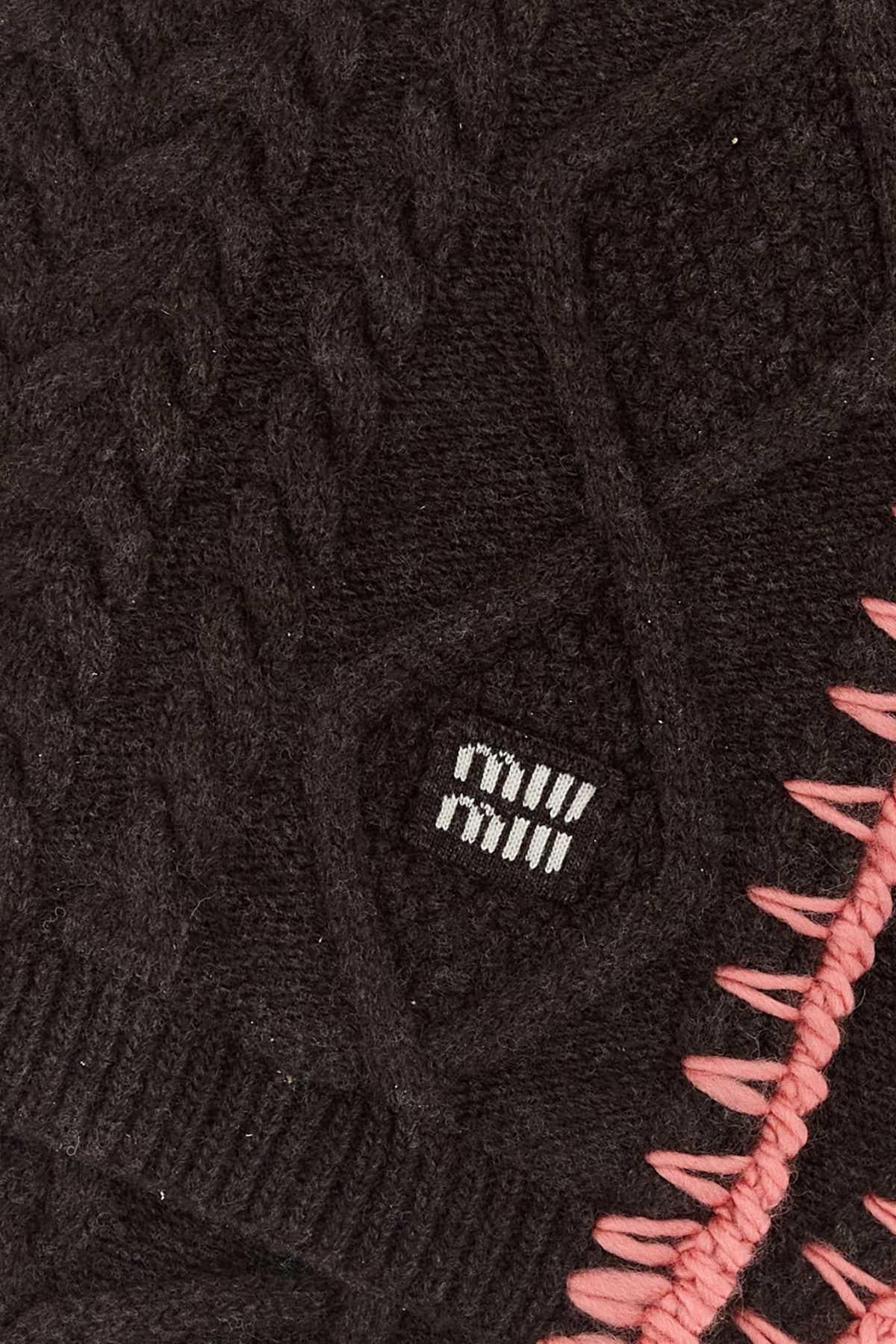 Miu Miu Gray Wool Scarf